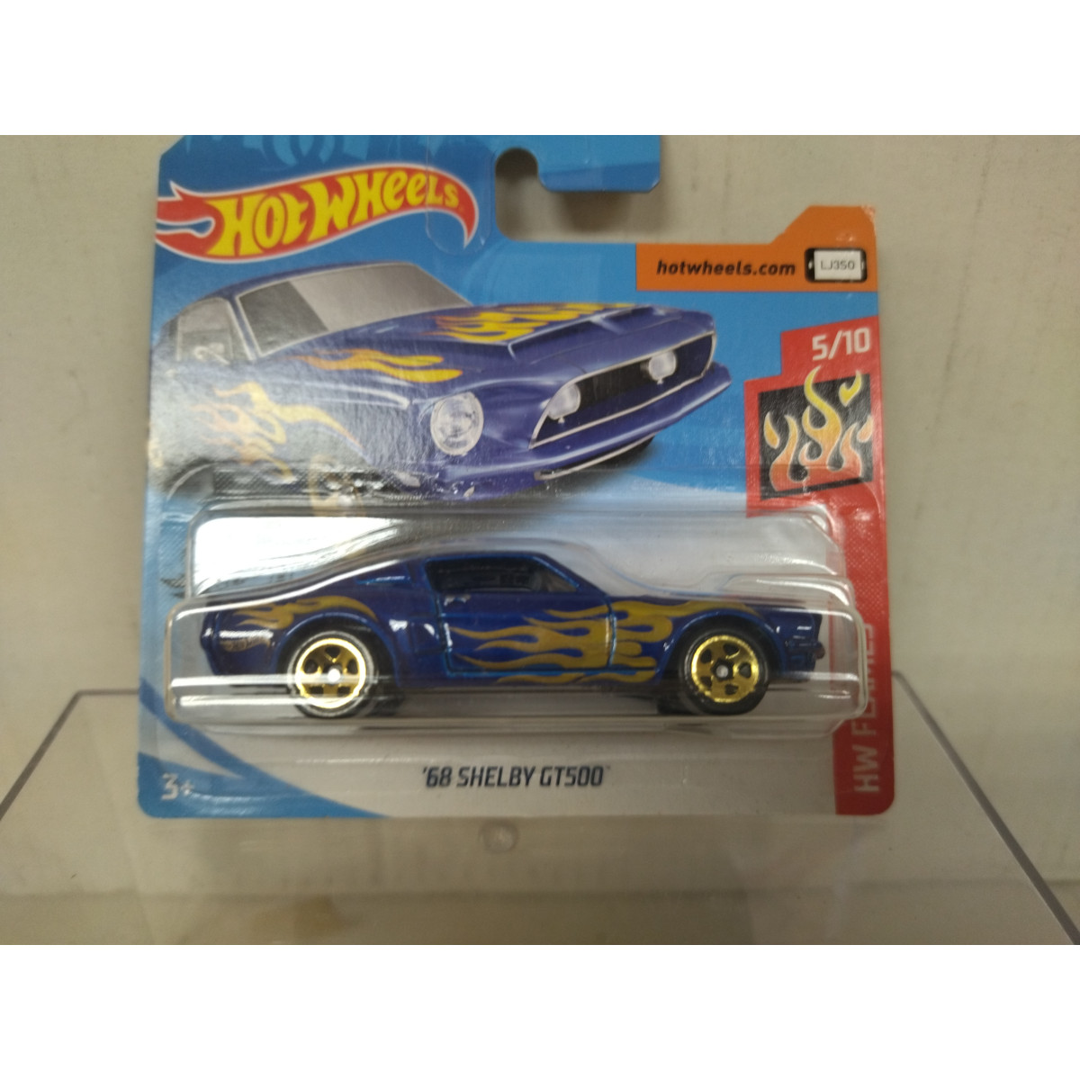 SHELBY GT 500 1968 5 10 FLAMES 1 64 HOT WHEELS BCN STOCK CARS