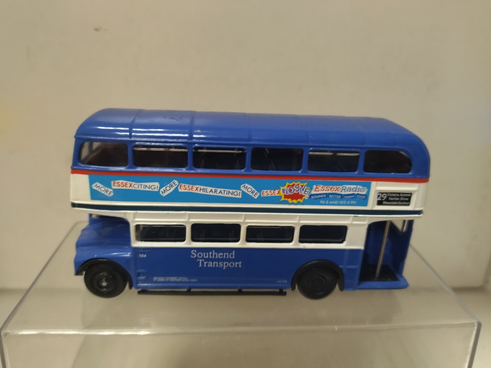 Blue White Bus Scale Model Southend Corporation Toy 3 -  Portugal