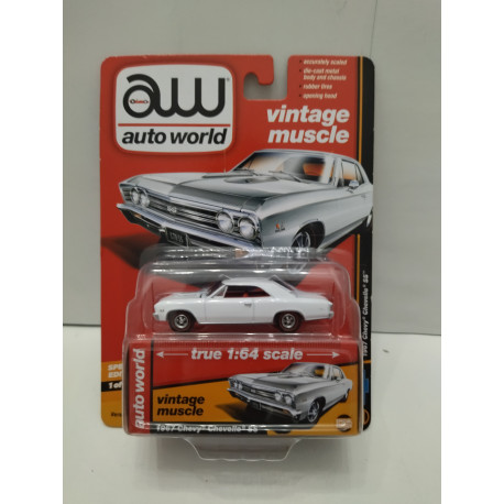 CHEVROLET CHEVELLE 1967 SS WHITE VINTAGE MUSCLE 1:64 AUTO WORLD