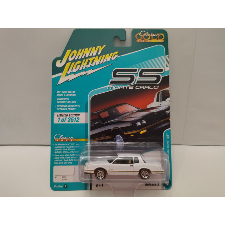 CHEVROLET MONTE CARLO 1987 SS WHITE CLASSIC GOLD 1:64 JOHNNY LIGHTNING