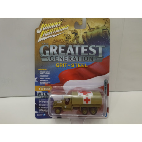 GMC CCKW 353 2-1/2 TON 6X6 TRUCK AMBULANCE WW II 1:64/1:87 JOHNNY LIGHTNING