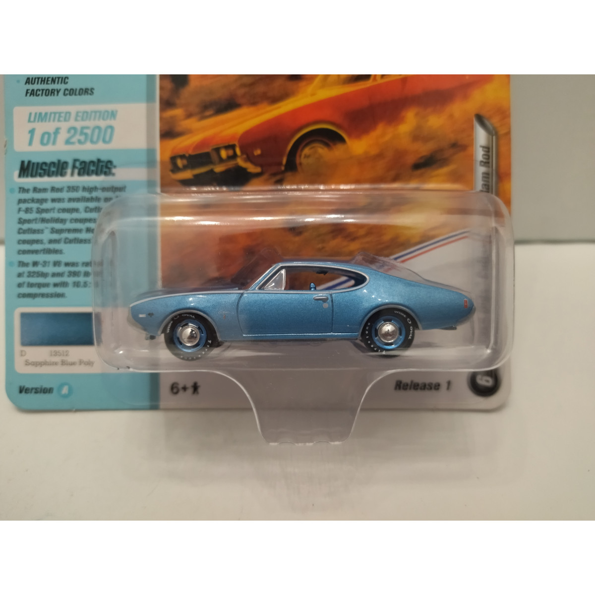 OLDSMOBILE CUTLASS W31 1968 RAM ROD BLUE MUSCLE CARS USA 1:64 JOHNNY ...