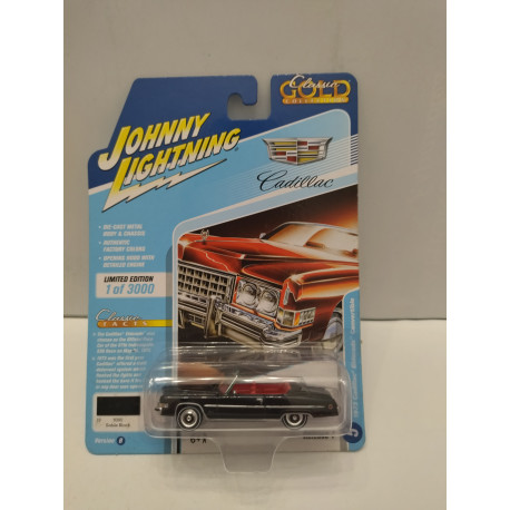 CADILLAC ELDORADO 1973 CONVERTIBLE BLACK CLASSIC GOLD 1:64 JOHNNY LIGHTNING