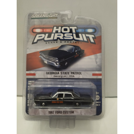 FORD CUSTOM 1967 USA POLICE GEORGIA STATE PATROL 1:64 GREENLIGHT