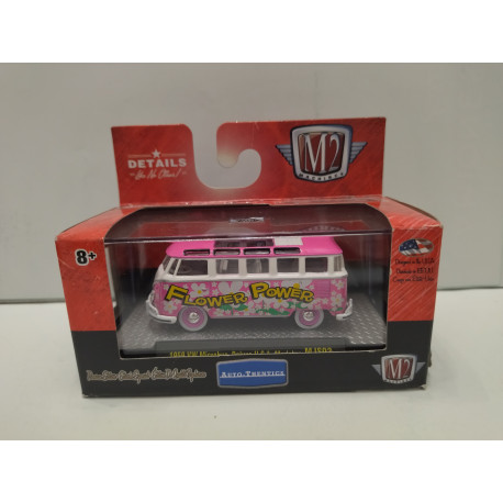 VOLKSWAGEN T1 1959 MICROBUS DELUXE USA MODEL FLOWER POWER 1:64 M2 MACHINE -  BCN STOCK CARS