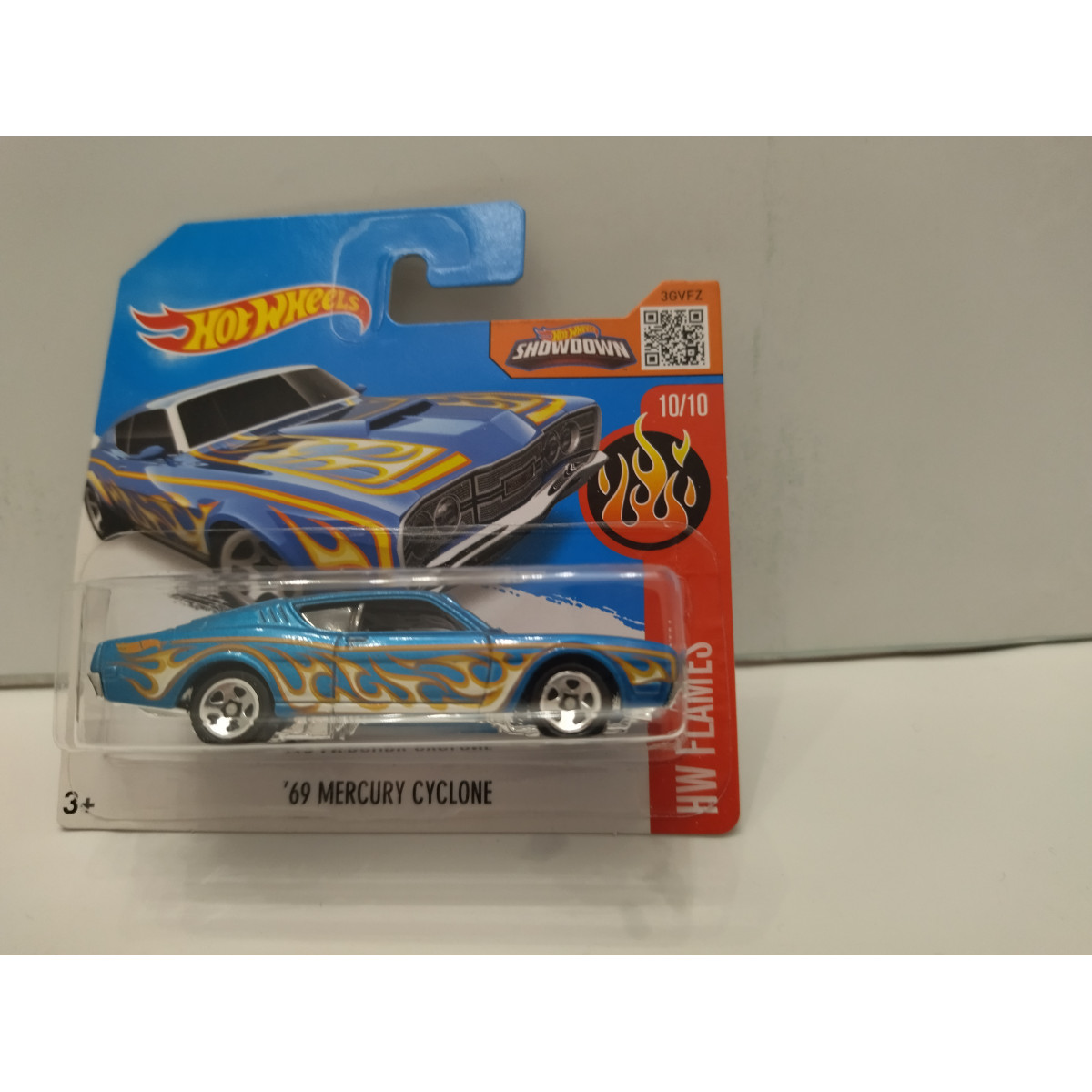 MERCURY CYCLONE 1969 FLAMES 1:64 HOT WHEELS CARTON MAL ESTADO/CARD ...