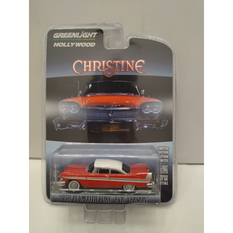 PLYMOUTH FURY 1958 EVIL VERSION CHRISTINE HOLLYWOOD 1:64 GREENLIGHT