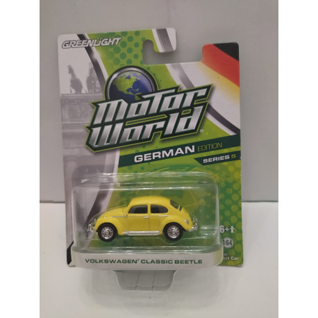 VOLKSWAGEN CLASSIC BEETLE YELLOW GERMAN EDITION MOTOR WORLD S5 1:64 GREENLIGHT