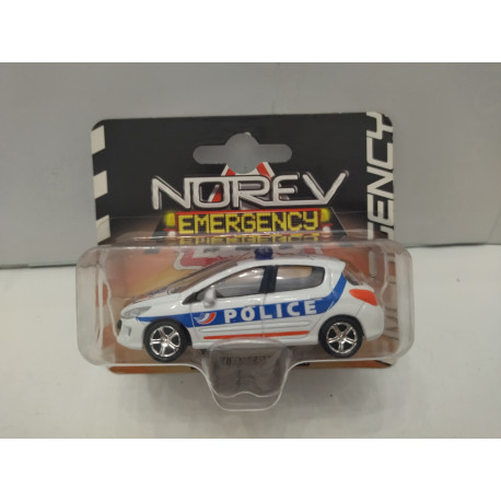 PEUGEOT 308 POLICE EMERGENCY  apx 1:64 NOREV 3 INCHES (7,5cm)