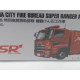 SUPER RANGER TOWING/GRUA FIRE YOKOHAMA 1:90/apx 1:64 TOMY TOMICA n132 14cm L