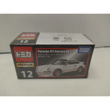 PORSCHE 911 CARRERA RS 2.7 WHITE & RED 1:61 TOMICA PREMIUM 12