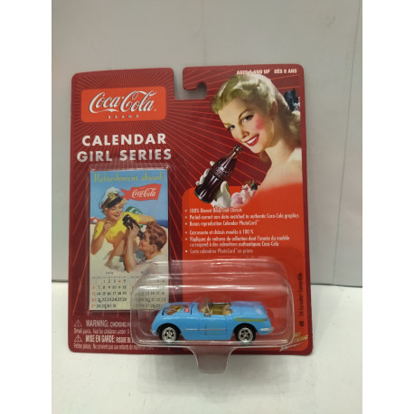 CHEVROLET CORVETTE C1 1954 CONV. COCA-COLA CALENDAR GIRL 1:64 JOHNNY LIGHTNING