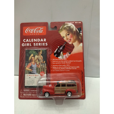 CHEVROLET SPECIAL DELUXE WAGON 1941 COCA-COLA CALENDAR GIRL 1:64 JOHNNY LIGHTNING