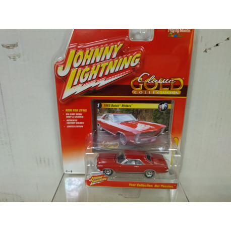 BUICK RIVIERA 1965 RED CLASSIC GOLD 1:64 JOHNNY LIGHTNING