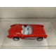 CHEVROLET CORVETTE C1 CONVERTIBLE WHITE & RED apx 1:64 MAJORETTE PULLBACK NO BOX