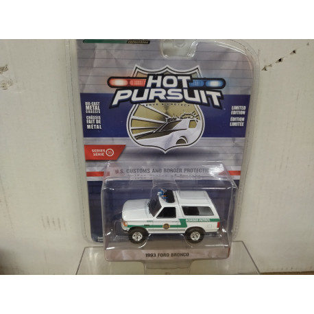 FORD BRONCO 1993 USA POLICE US CUSTOMS AND BORDER PROTECTION 1:64 GREENLIGHT