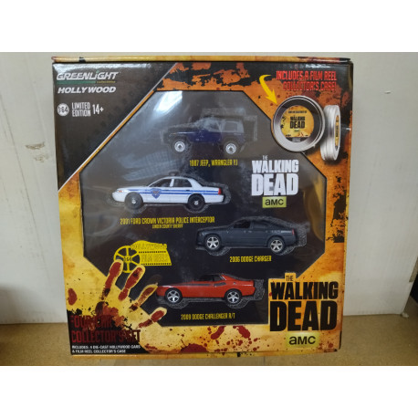 AMC THE WALKING DEAD FOUR CAR SET COLLECTOR HOLLYWOOD 1:64 GREENLIGHT