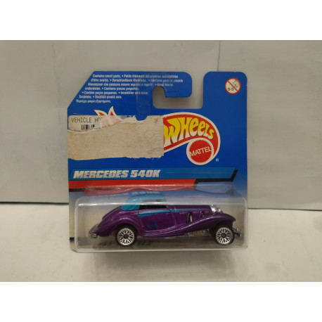 MERCEDES-BENZ 540K PURPLE 1:64 HOT WHEELS DAMAGED CARD/TARJETA MAL ESTADO