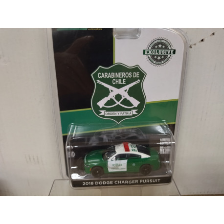 DODGE CHARGER 2018 PURSUIT POLICIA CARABINEROS DE CHILE 1:64 GREENLIGHT