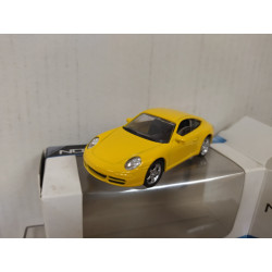 PORSCHE 997 S CARRERA YELLOW SHOWROOM BOX apx 1:64 NOREV 3 INCHES (7,5cm)