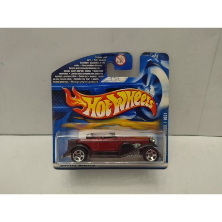 DUESENBERG J 1931 RED & WHITE 1:64 HOT WHEELS