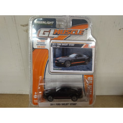 FORD SHELBY GT500 2011 BLACK GL MUSCLE 1:64 GREENLIGHT