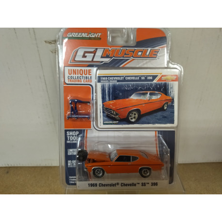 CHEVROLET CHEVELLE 1969 SS 396 HUGGER ORANGE GL MUSCLE 1:64 GREENLIGHT