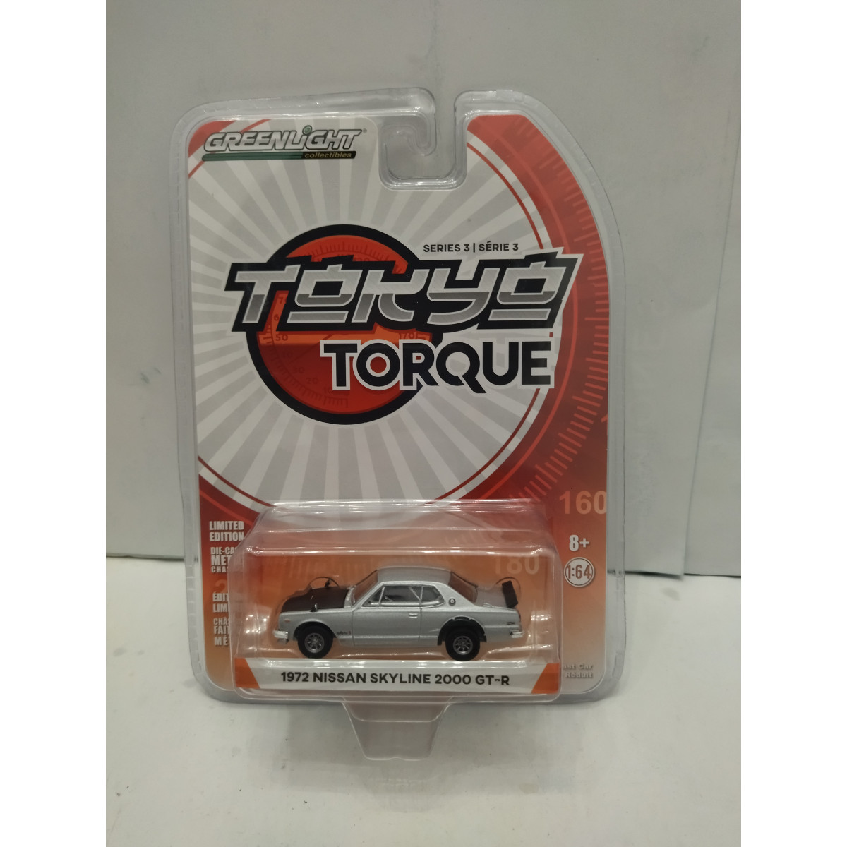 NISSAN SKYLINE 1972 2000 GT-R SILVER/BLACK TOKYO TORQUE S3 1:64 ...