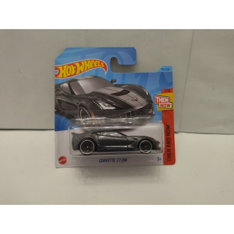 CHEVROLET CORVETTE C7 Z06 DARK GREY 1/10 THEN AND NOW 1:64 HOT WHEELS