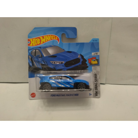 FORD MUSTANG MACH E-1400 LIGHT BLUE 2/10 DRAG STRIP 1:64 HOT WHEELS