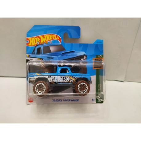 DODGE (W500) POWER WAGON 1970 PICKUP BLUE MUD STUDS 1:64 HOT WHEELS