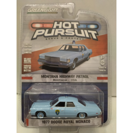 DODGE ROYAL MONACO 1977 USA POLICE MONTANA HIGHWAY PATROL 1:64 GREENLIGHT