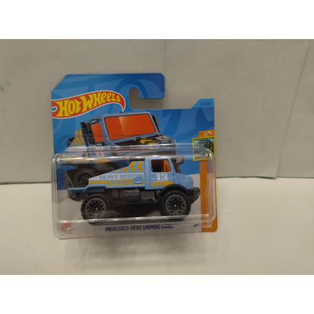 MERCEDES-BENZ UNIMOG U1300L BLUE HEAVY RESCUE 4/5 HAULERS 1:64 HOT WHEELS