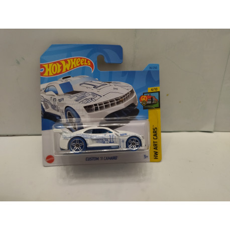 CHEVROLET CAMARO 2011 CUSTOM WHITE 4/10 ART CARS 1:64 HOT WHEELS