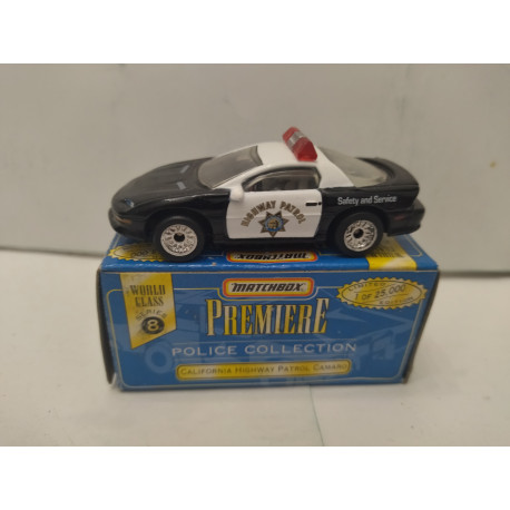 CHEVROLET CAMARO CALIFORNIA HIGHWAY PATROL 1:64 MATCHBOX PREMIERE BOX DAMAGED/ROTA