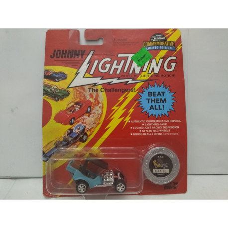 TNT BLUE T-BUCKET HOT ROD THE CHALLENGERS VINTAGE 1:64 JOHNNY LIGHTNING