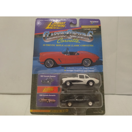 CHEVROLET CORVETTE C1 1957 + AEROVETTE CLASSIC CUSTOMS 1:64 JOHNNY LIGHTNING