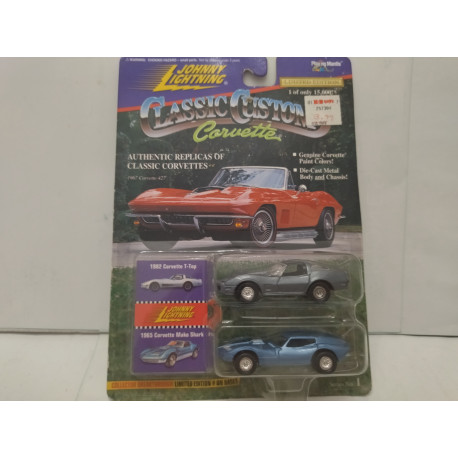 CHEVROLET CORVETTE C4 1982 + MAKO SHARK CLASSIC CUSTOMS 1:64 JOHNNY LIGHTNING