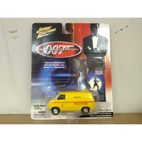 RED CRESCENT AMBULANCE THE LIVING DAYLIGHTS 007 JAMES BOND 1:64 JOHNNY LIGHTNING