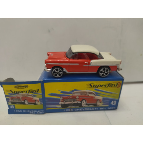 CHEVROLET BEL AIR 1955 SUPERFAST n49 1:64 MATCHBOX OPEN BOX/CAJA ABIERTA