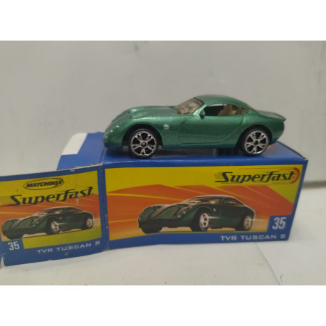 TVR TUSCAN S SUPERFAST n35 1:64 MATCHBOX OPEN BOX/CAJA ABIERTA