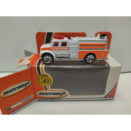 INTERNATIONAL PUMPER FIRE/FEUERWEHR 50 YEARS 1:100/apx 1:64 MATCHBOX OPEN BOX