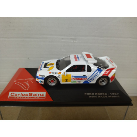 FORD RS200 1987 RALLY RACE MADRID CARLOS SAINZ 1:43 ALTAYA IXO