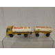 FORD SHELL TRUCK/CAMION + TRAILER DESGUACE 1:100/apx 1:64 MAJORETTE NO BOX