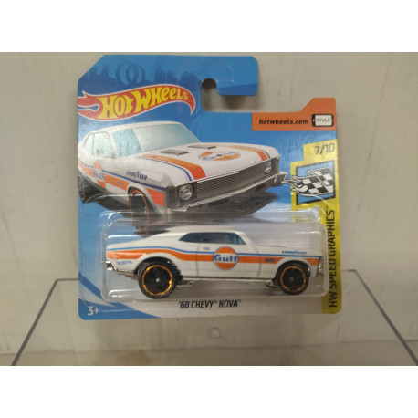 CHEVROLET NOVA 1968 GULF 7/10 SPEED GRAPHICS 1:64 HOT WHEELS - BCN ...