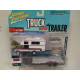 FORD F-150 RED 1993 + CAMPER & OPEN CAR TRAILER 1:64 JOHNNY LIGHTNING