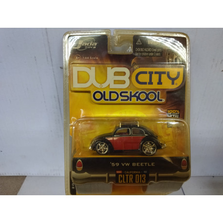 VOLKSWAGEN BEETLE 1959 RED/BLACK 013 DUB CITY OLDSKOOL 1:64 JADA