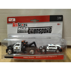 DODGE MAGNUM 2006 R/T POLICE + WRECKER POLICE 1:64 MAISTO ELITE TRANSPORT