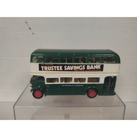 AEC ROUTEMASTER DOUBLE DECKER 57 TRUSTEE BANK AUTOBUS 9,5cm L/1:64 CORGI C599/2