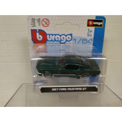 FORD MUSTANG 1967 GT GREEN 1:64 BBURAGO